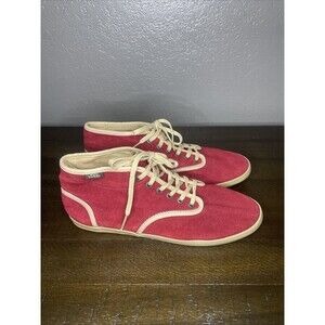Rare Vintage Women’s 7.5 Vans Surf Siders Red Suede High Top Casual Skate Shoes
